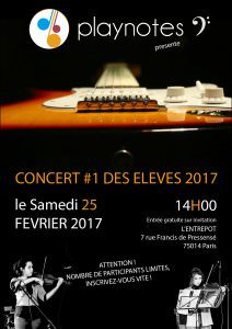 Concert des élèves Play Notes le 25/02/2017